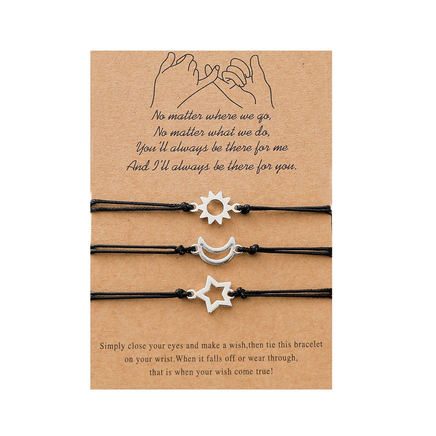 Sun, Moon, & Star Friendship Bracelet Set