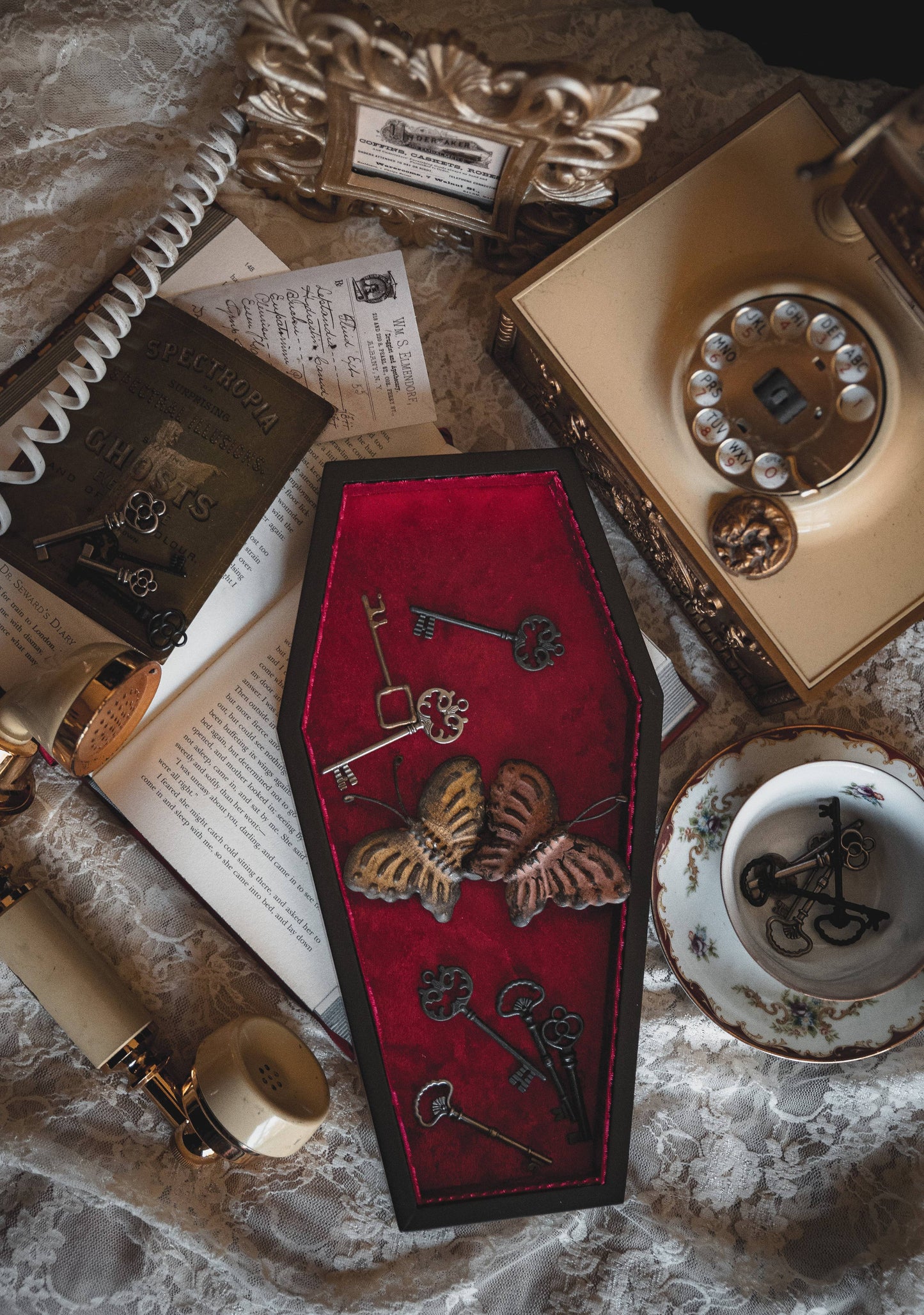 Velvet Coffin Trinket Box