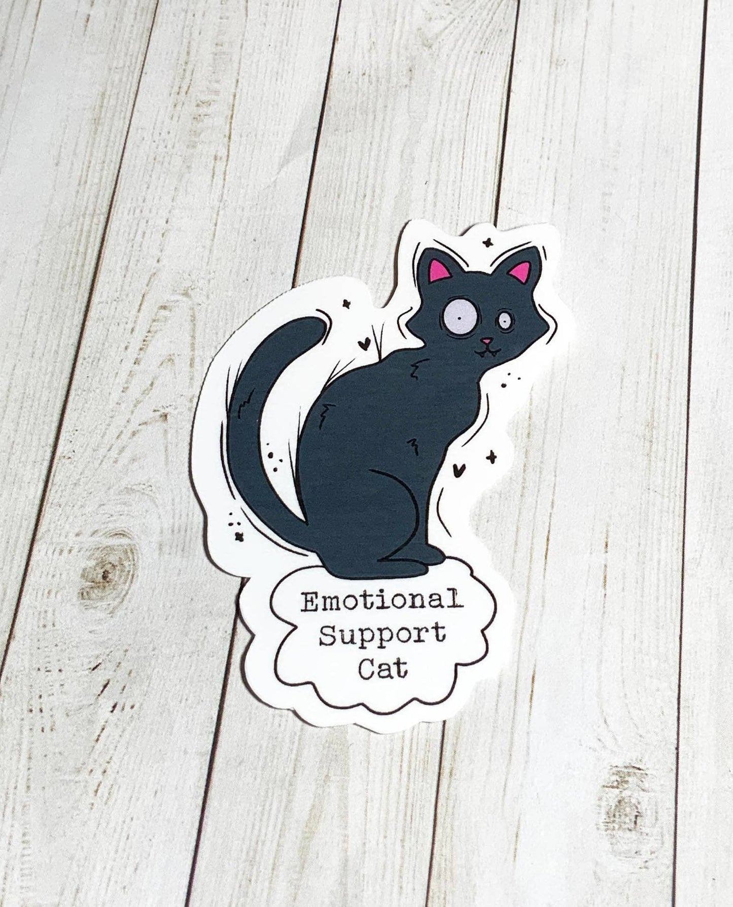 Funny/Cute Emotional Support Cat Vinyl Sticker | 3"