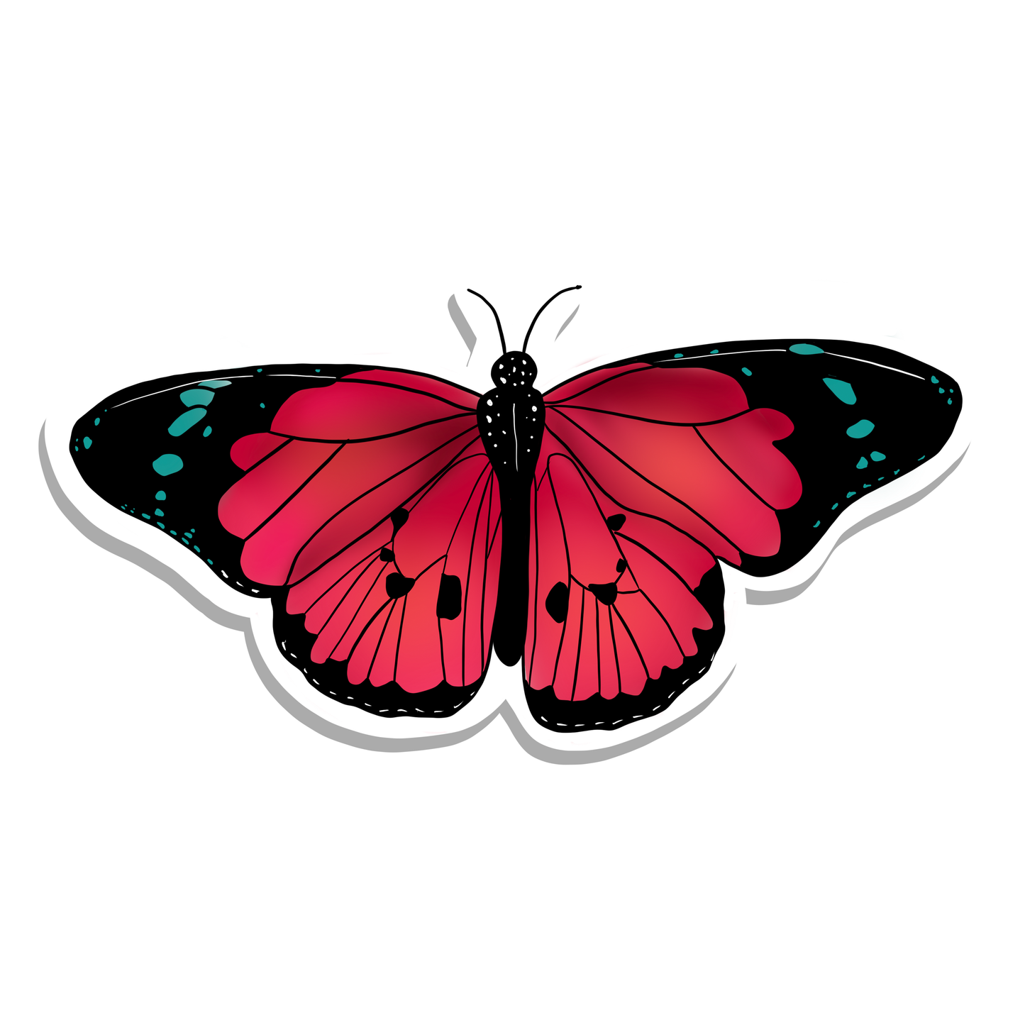 Pretty Pink Cottagecore Butterfly Vinyl Sticker | 3"