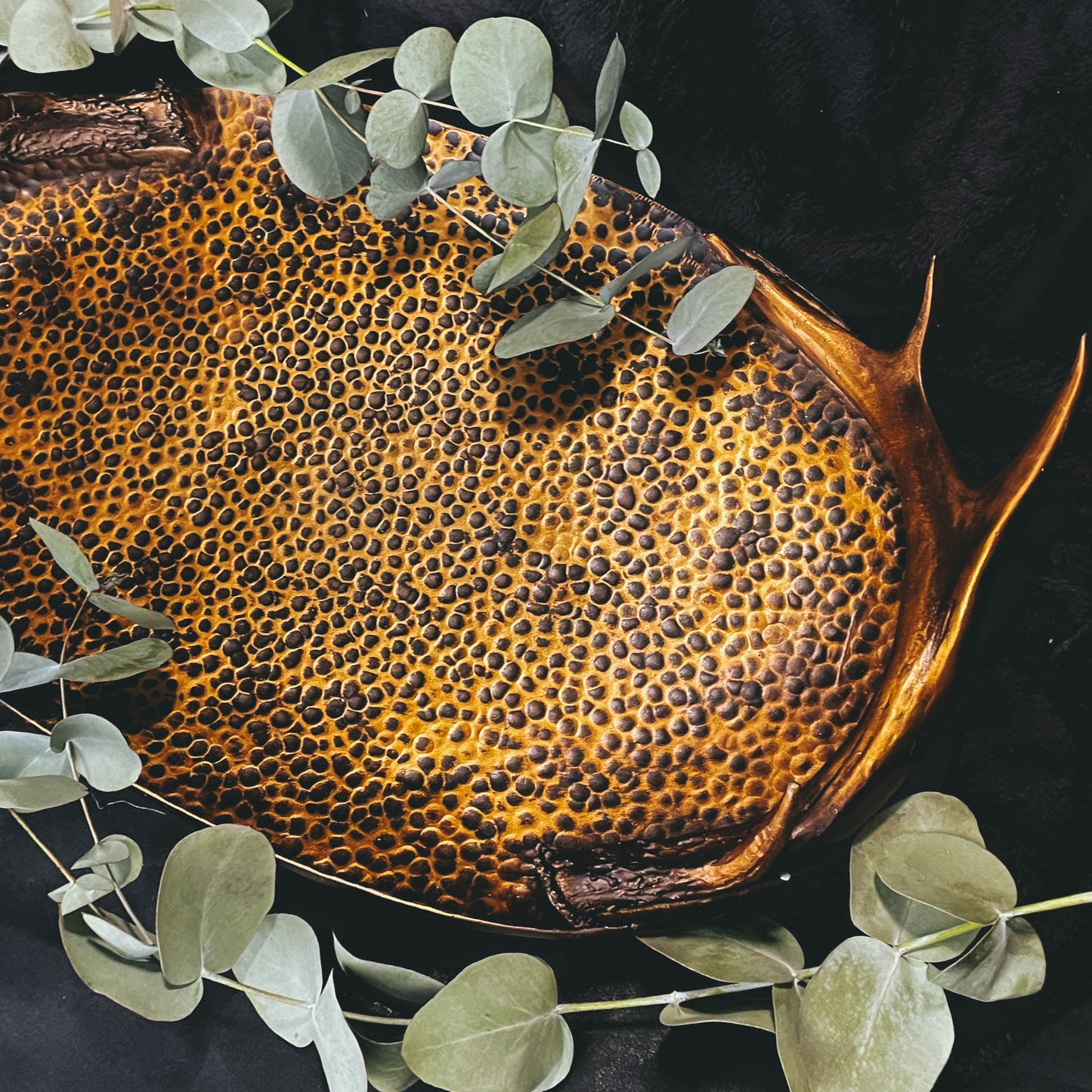 Bronze Tray with Horn Handles