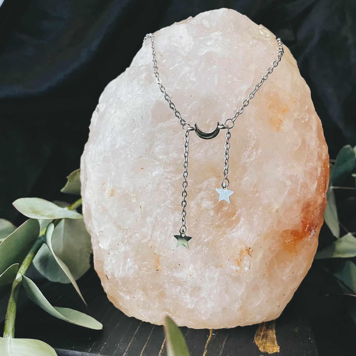 Moon & Star Single Layer Tassel Necklace
