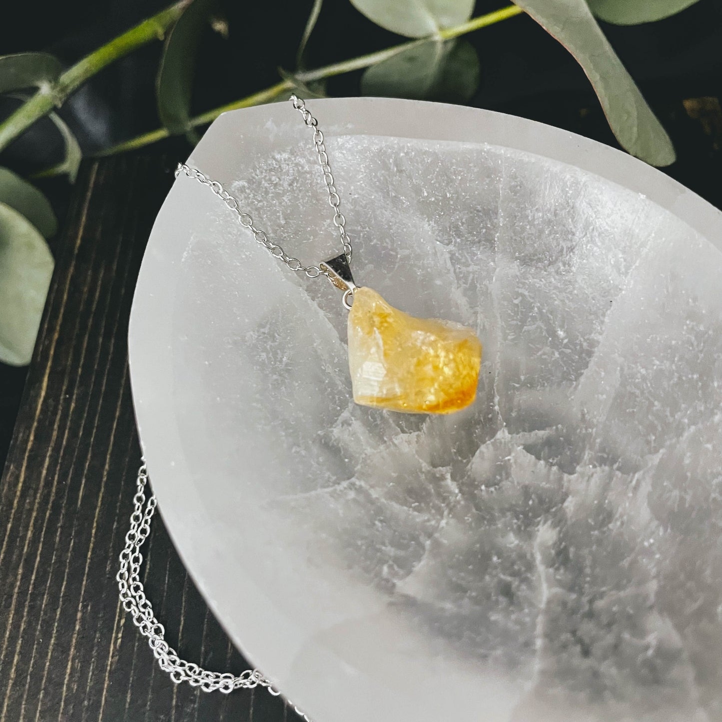Citrine Rough Gemstone Point Necklace