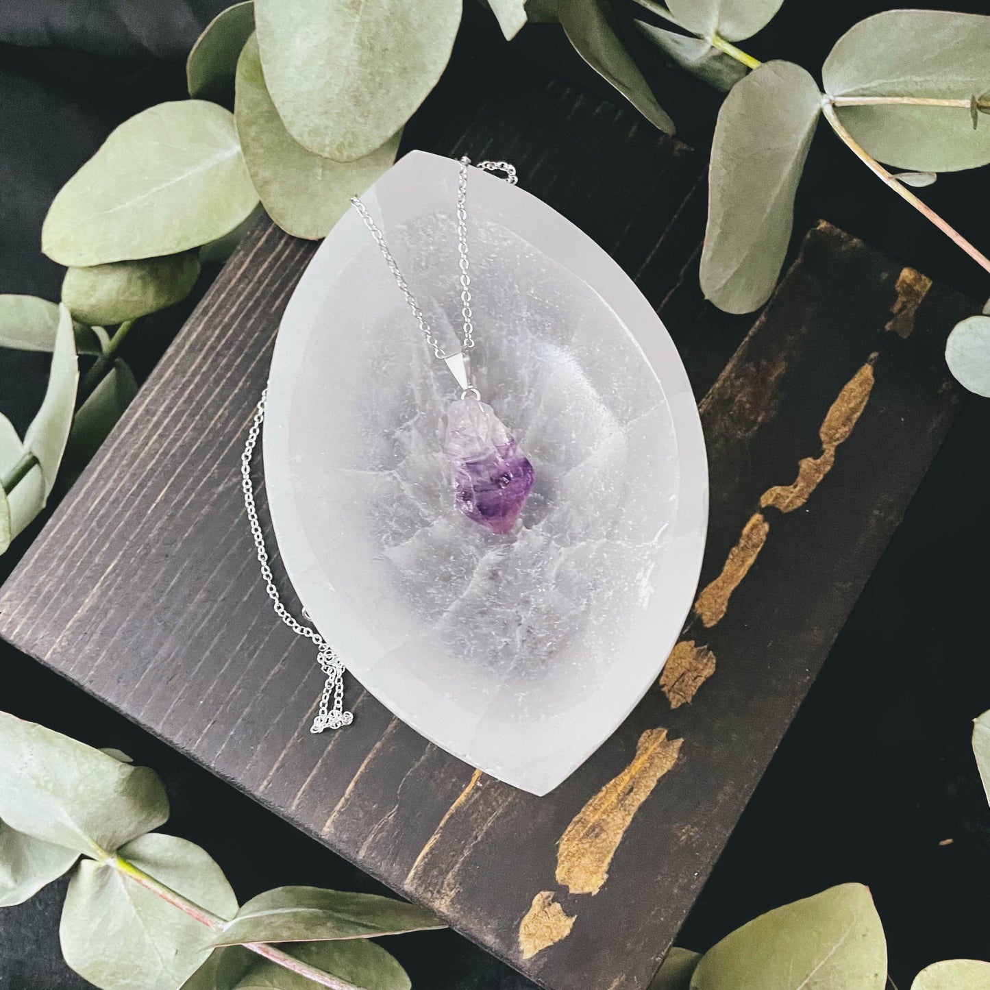 Amethyst Rough Gemstone Point Necklace