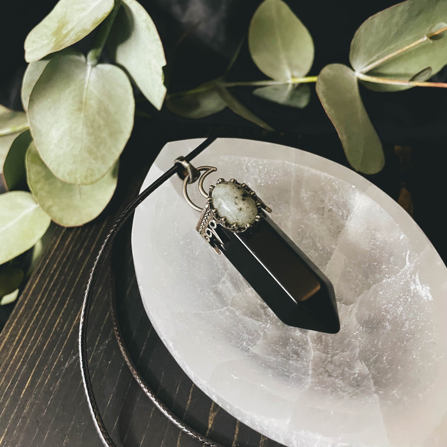 Moonstone Hexagonal Point Necklace