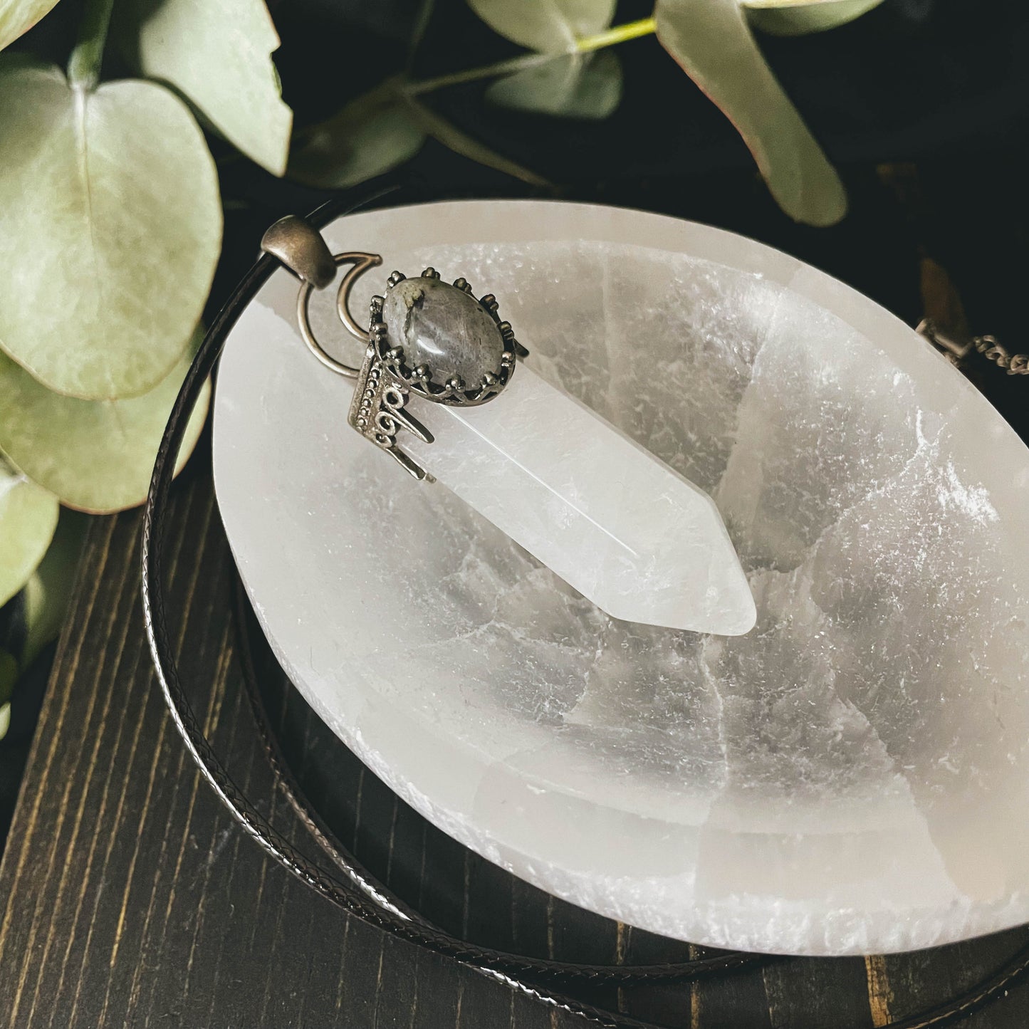 Moonstone Hexagonal Point Necklace