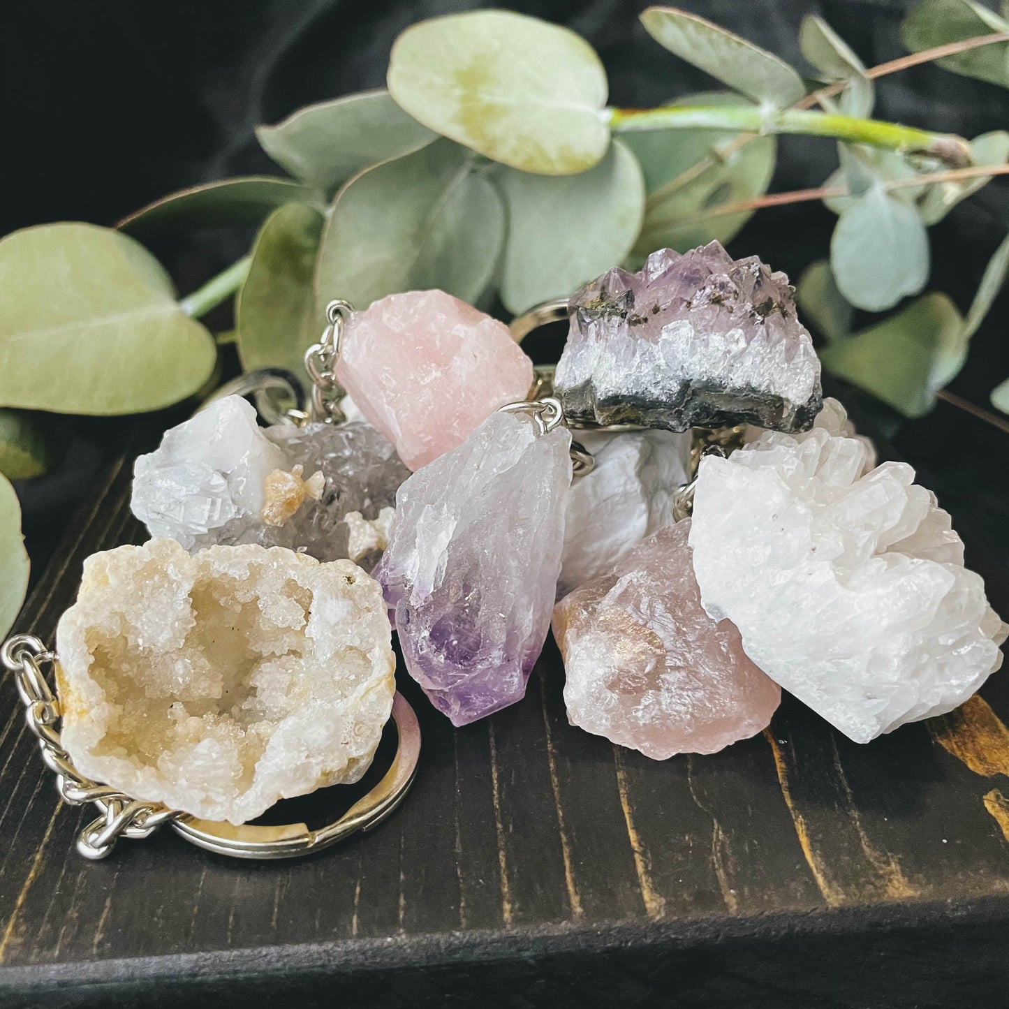 Mystery Rough Gem Stone Key Chains - 1 Piece
