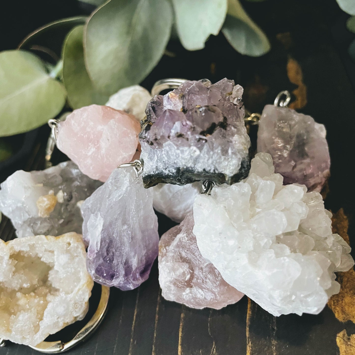 Mystery Rough Gem Stone Key Chains - 1 Piece