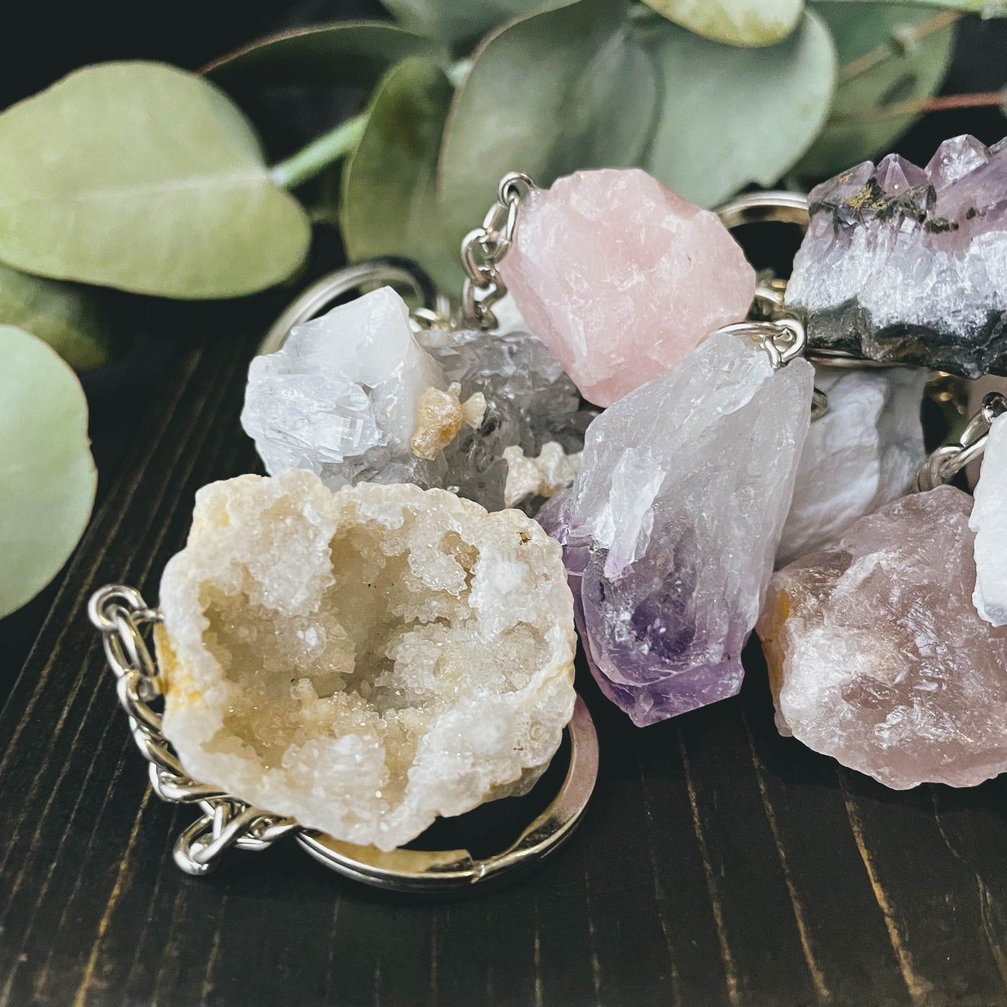 Mystery Rough Gem Stone Key Chains - 1 Piece