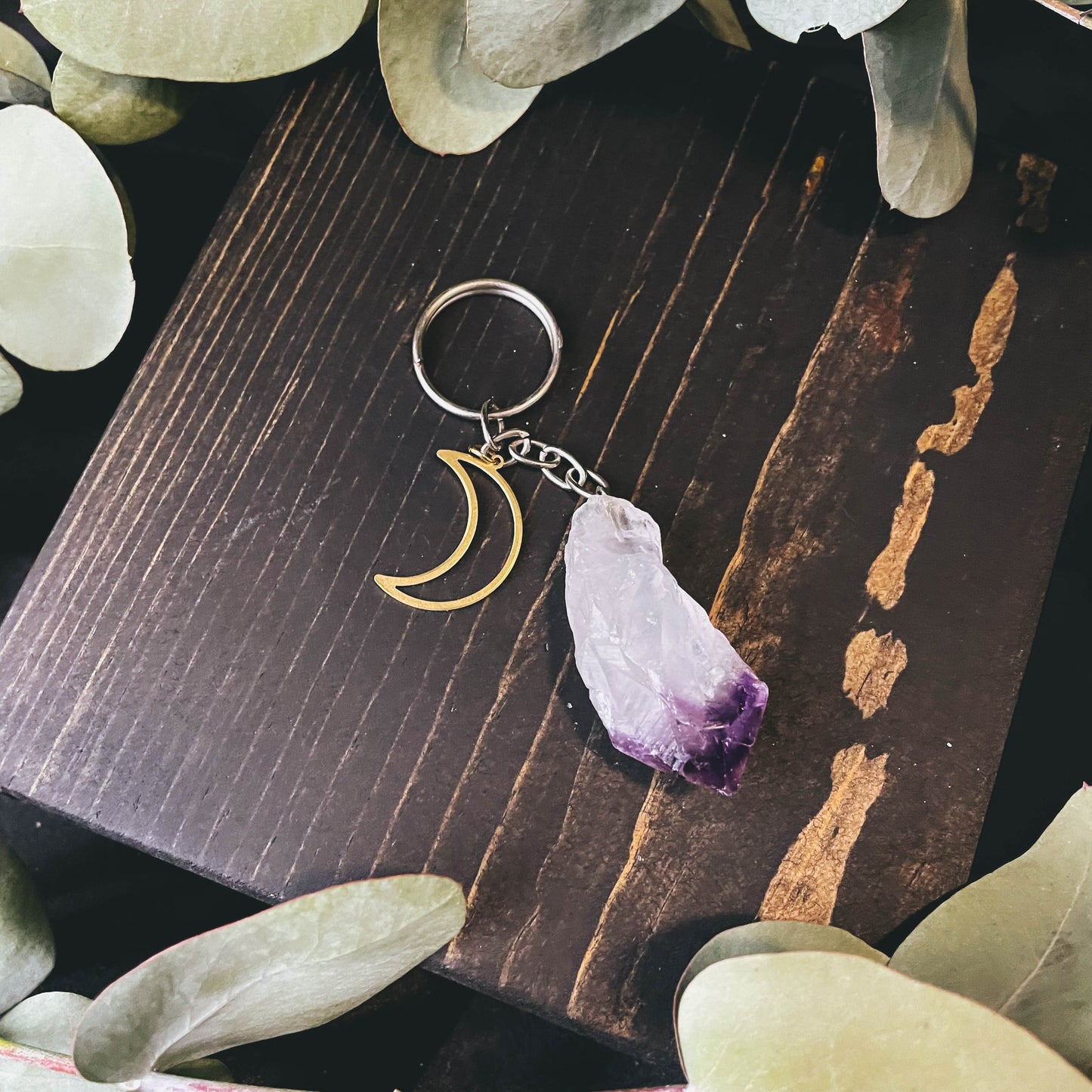 Amethyst Rough Gemstone Key Chain