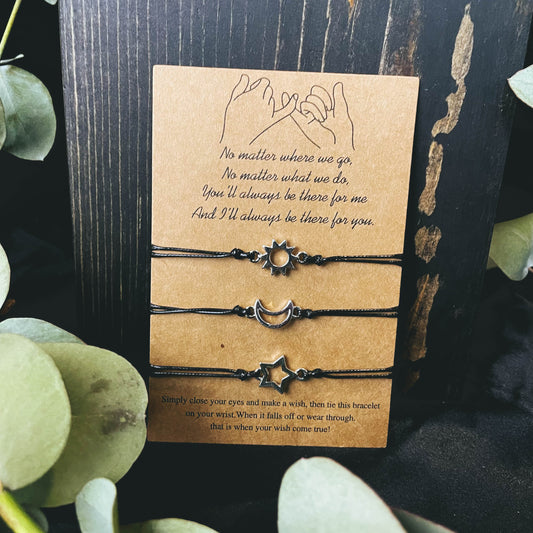 Sun, Moon, & Star Friendship Bracelet Set