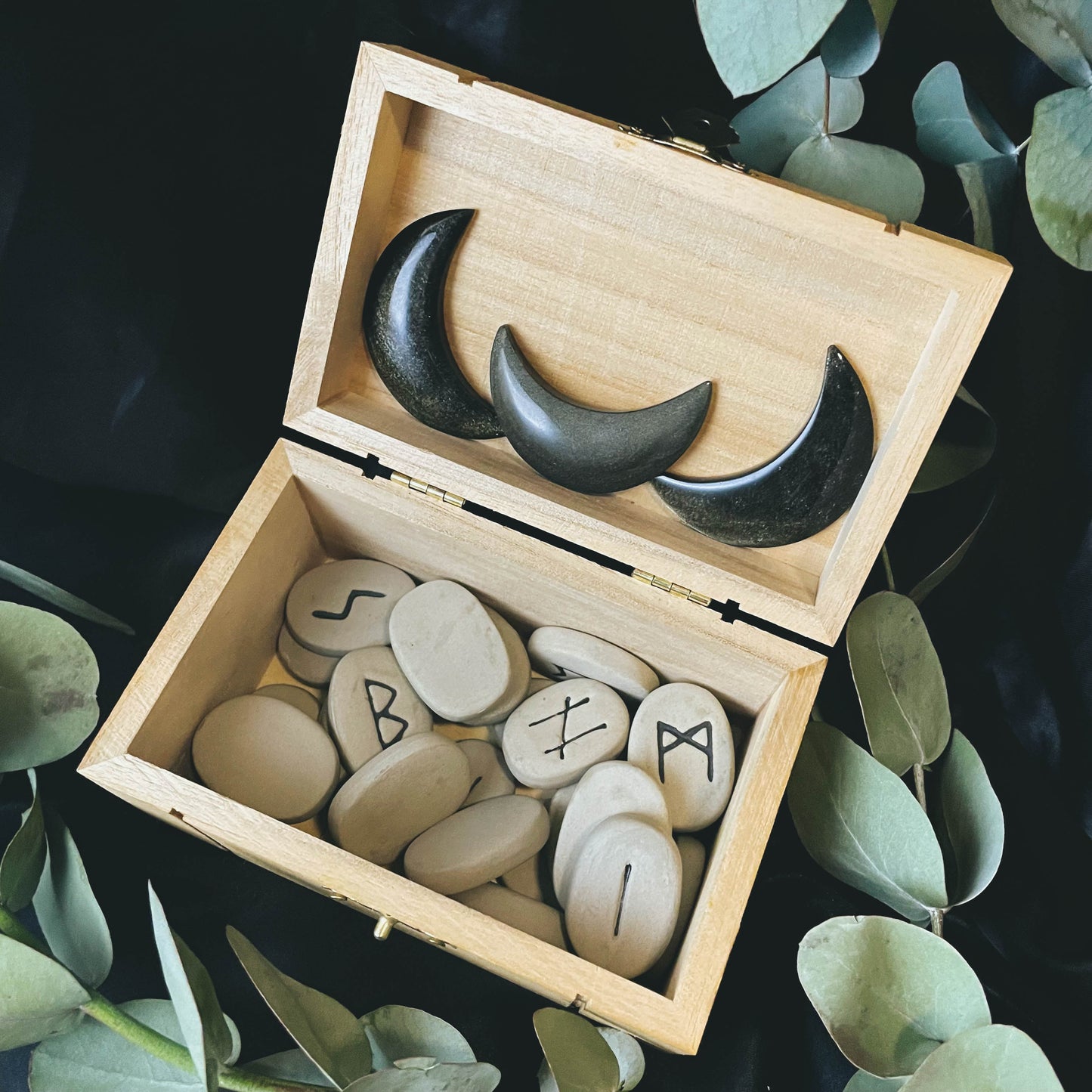 Golden Sheen Obsidian Crystal Moon