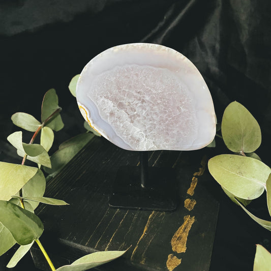 Druzy Agate Crystal On Stand