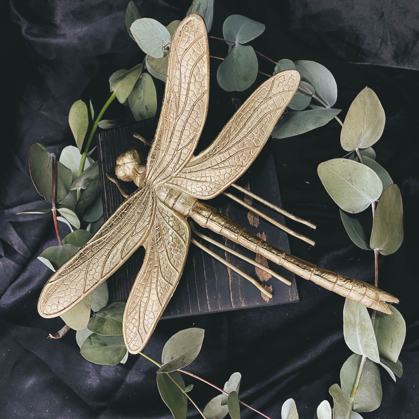 Gold Leaf Dragonfly Decor