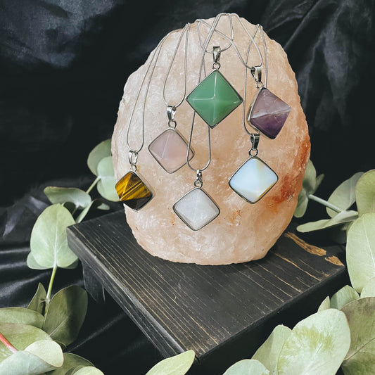 Natural Pyramid Crystal Necklace