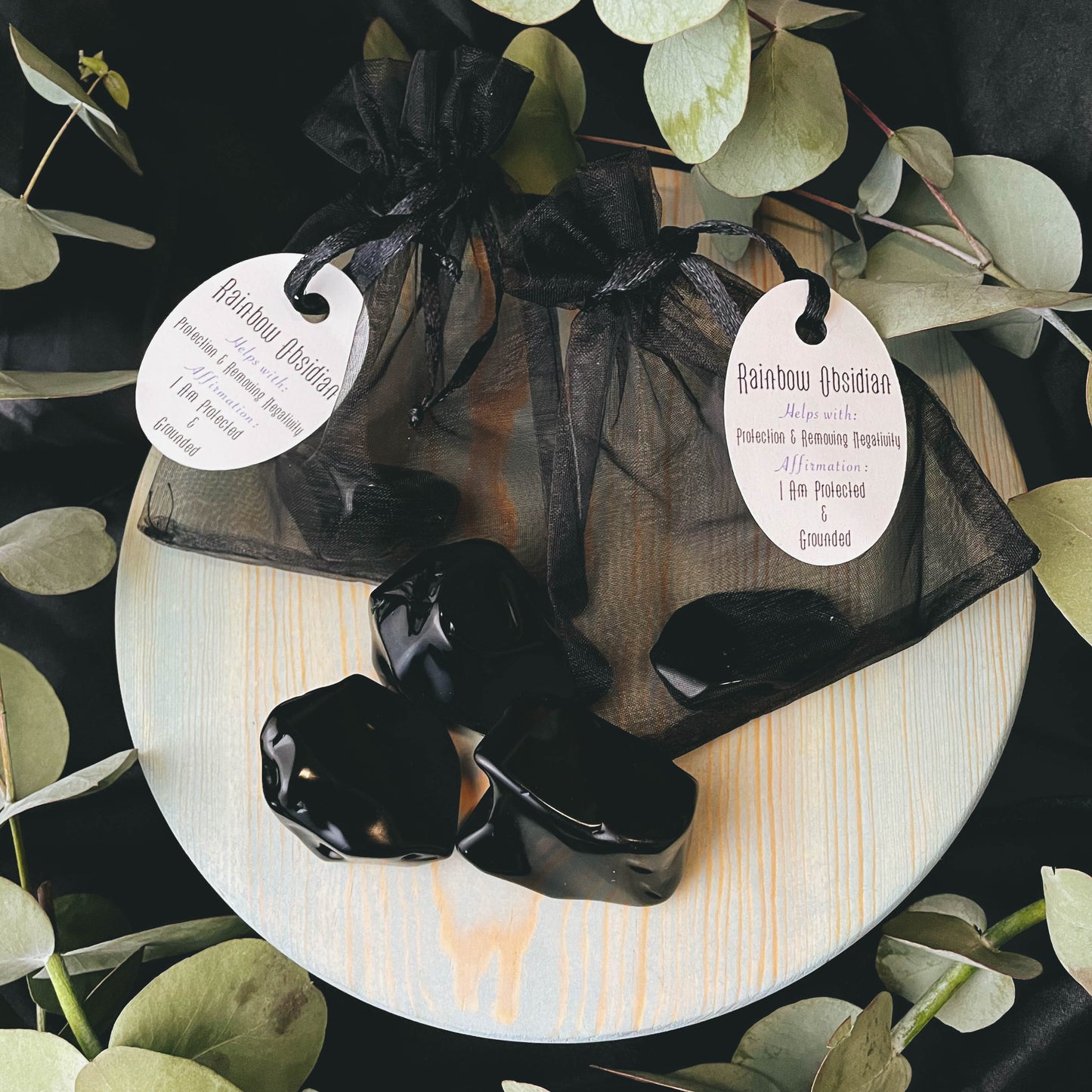 Rainbow Obsidian Crystal Gift Bag