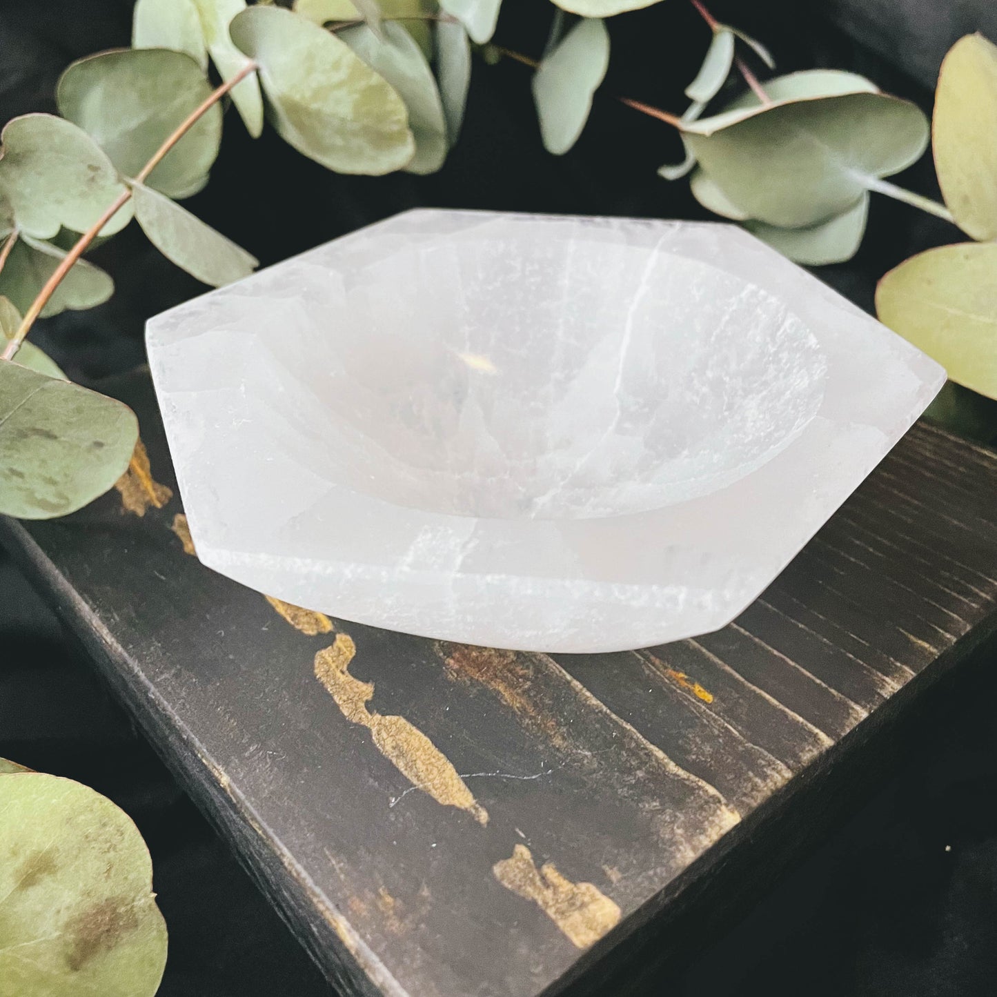 Hexagon Selenite Crystal Bowl