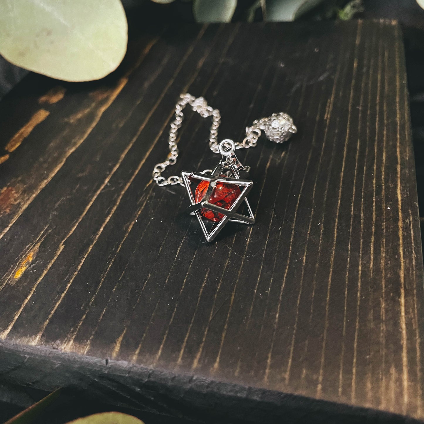 Hollow Metal Natural Stone Pendulum