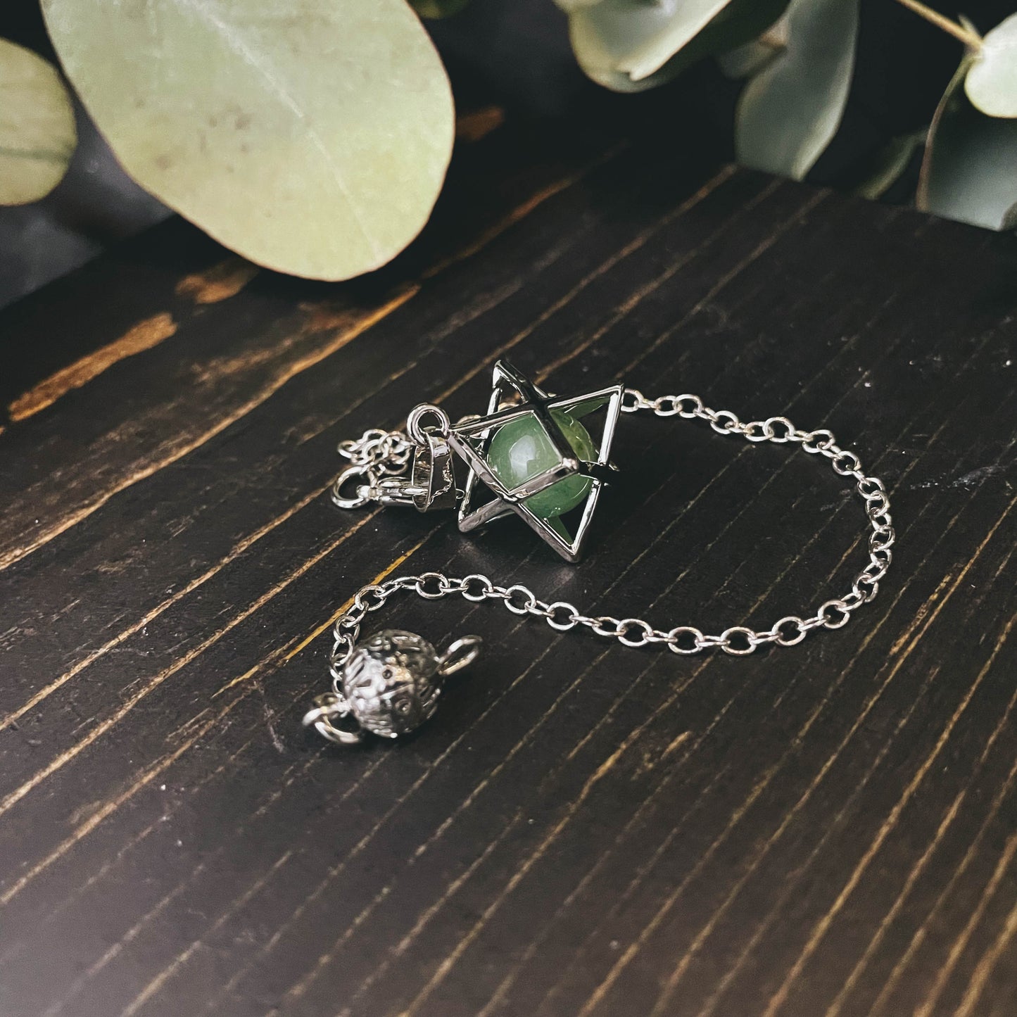 Hollow Metal Natural Stone Pendulum