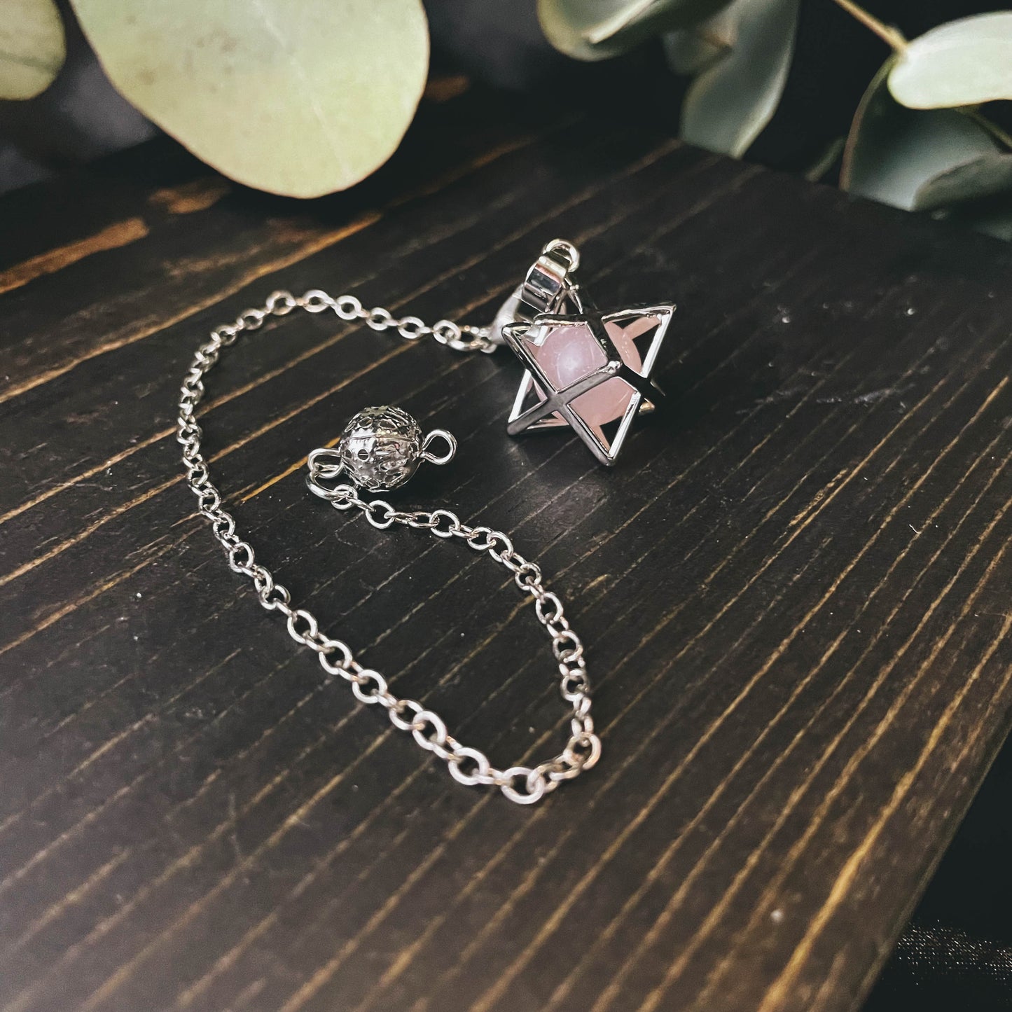 Hollow Metal Natural Stone Pendulum