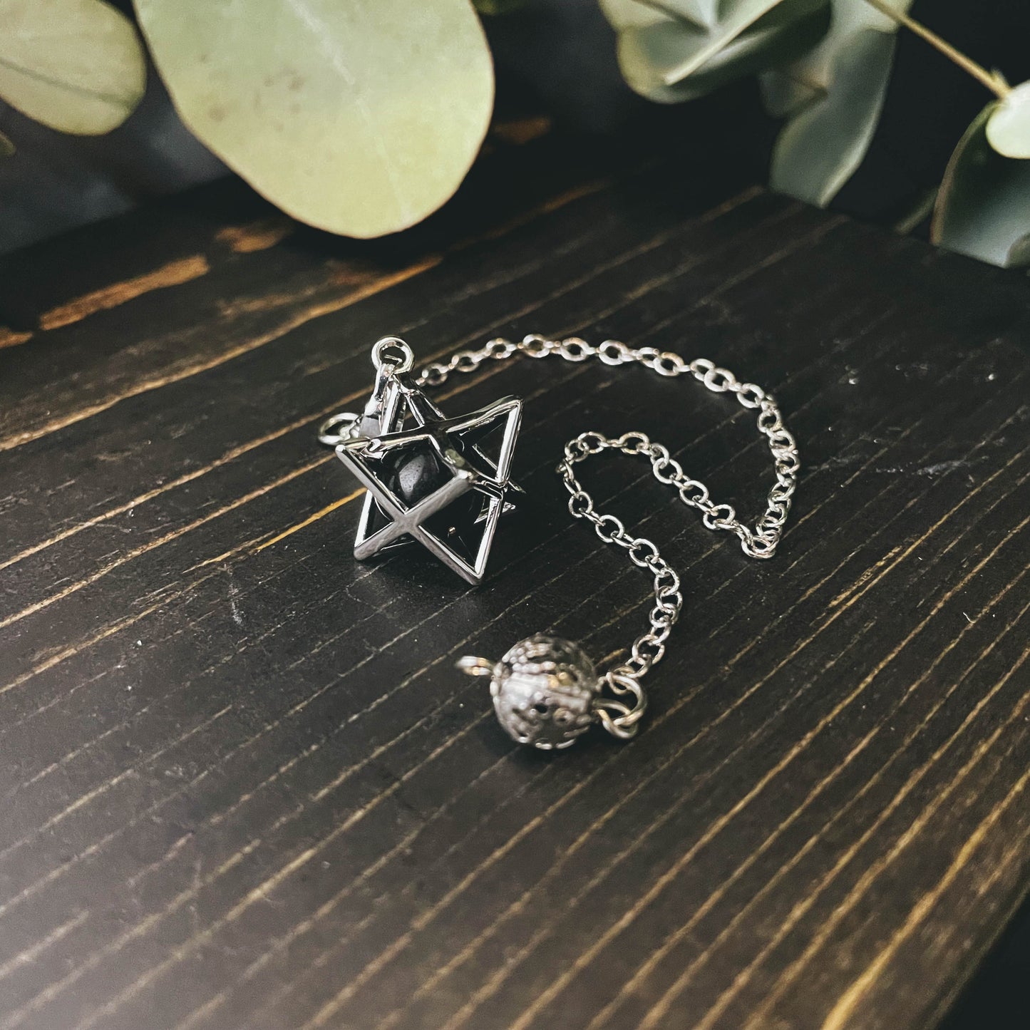Hollow Metal Natural Stone Pendulum