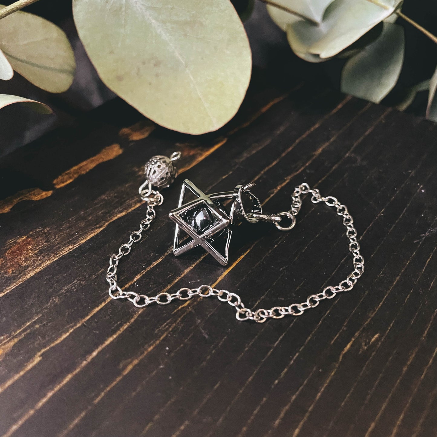 Hollow Metal Natural Stone Pendulum