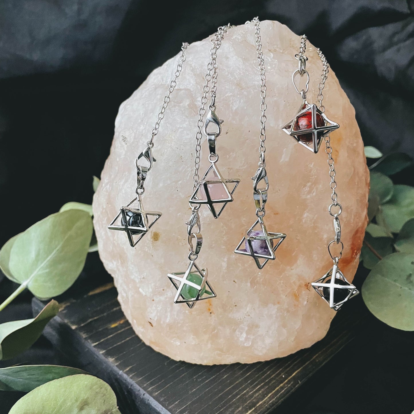 Hollow Metal Natural Stone Pendulum