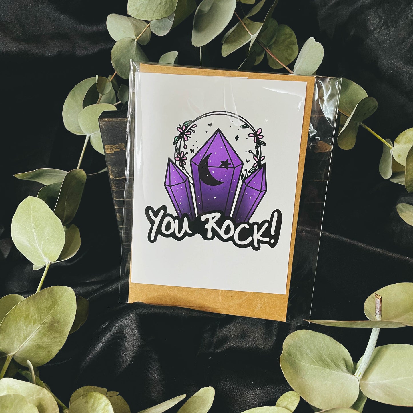 Witchy You Rock Pun Greeting Card - Blank Inside