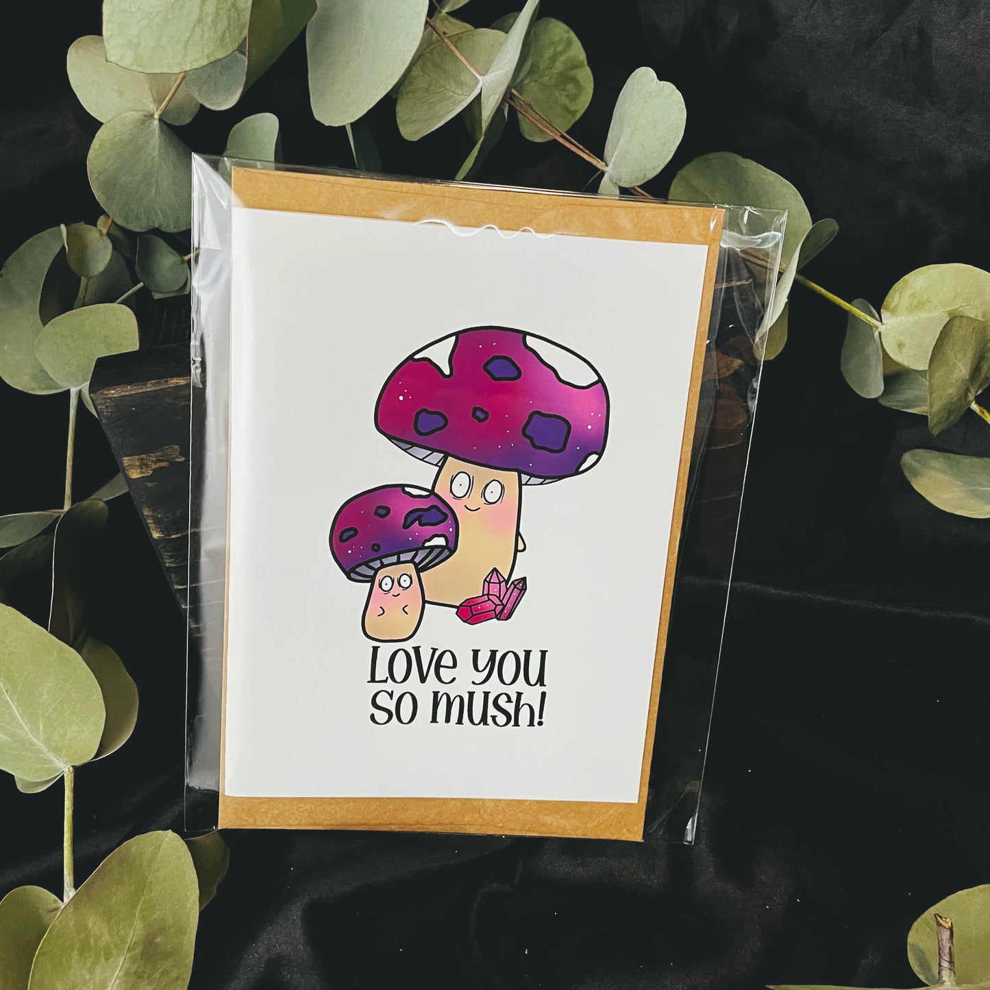 Cottagecore I Love You So Mush Pun Greeting Card - Blank