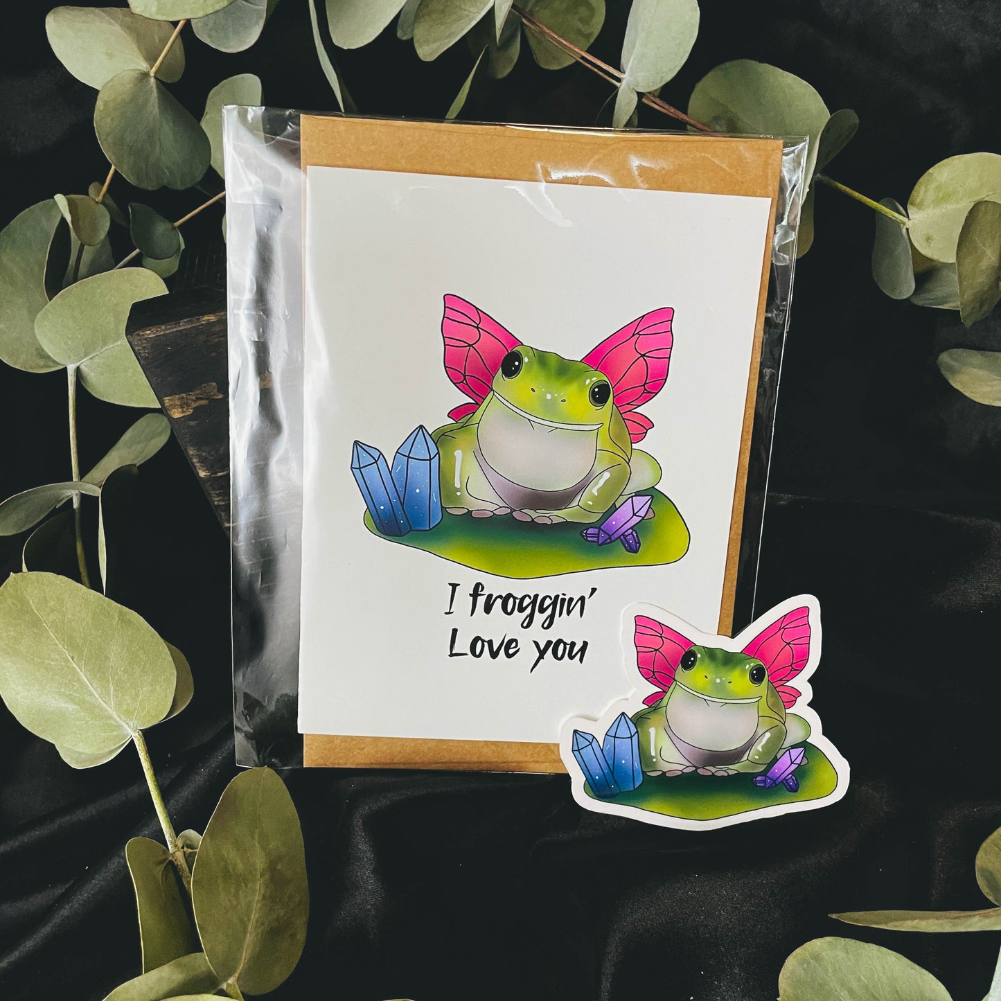 Magical Frog Fairy with Pink Wings Vinyl Sticker | 3"