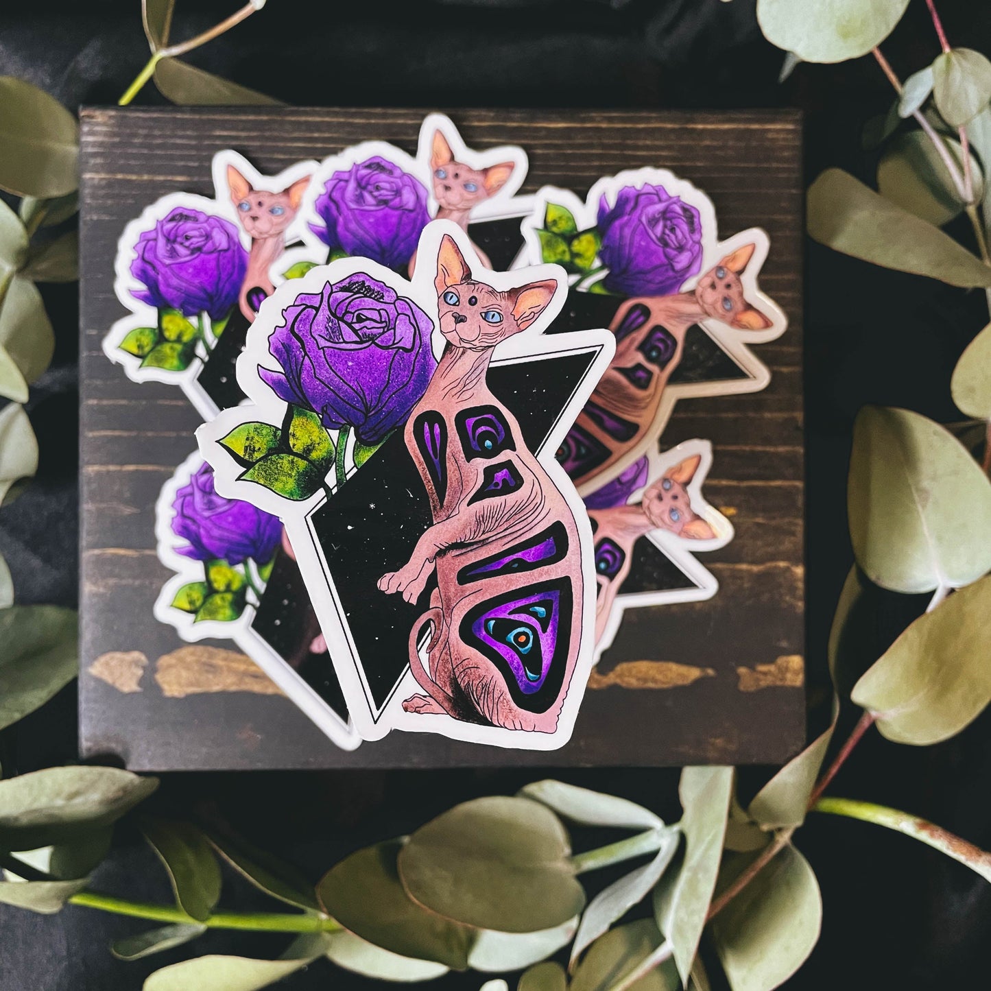 Witchy Sphynx Cat Vinyl Sticker | 3"
