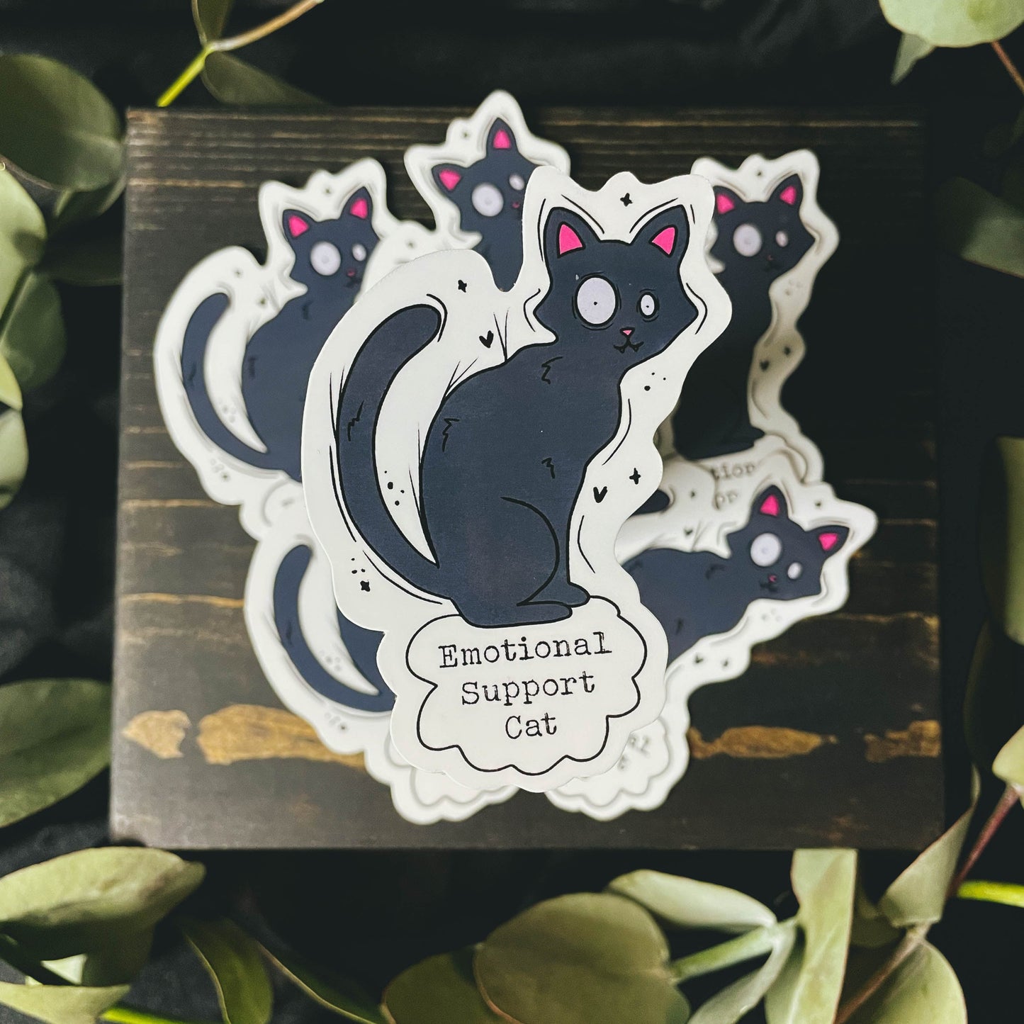 Funny/Cute Emotional Support Cat Vinyl Sticker | 3"
