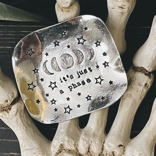 Moon Phases Pewter Ring Dish
