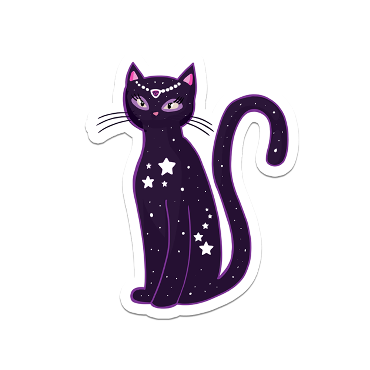 Celestial Star Cat Vinyl Sticker | 3"