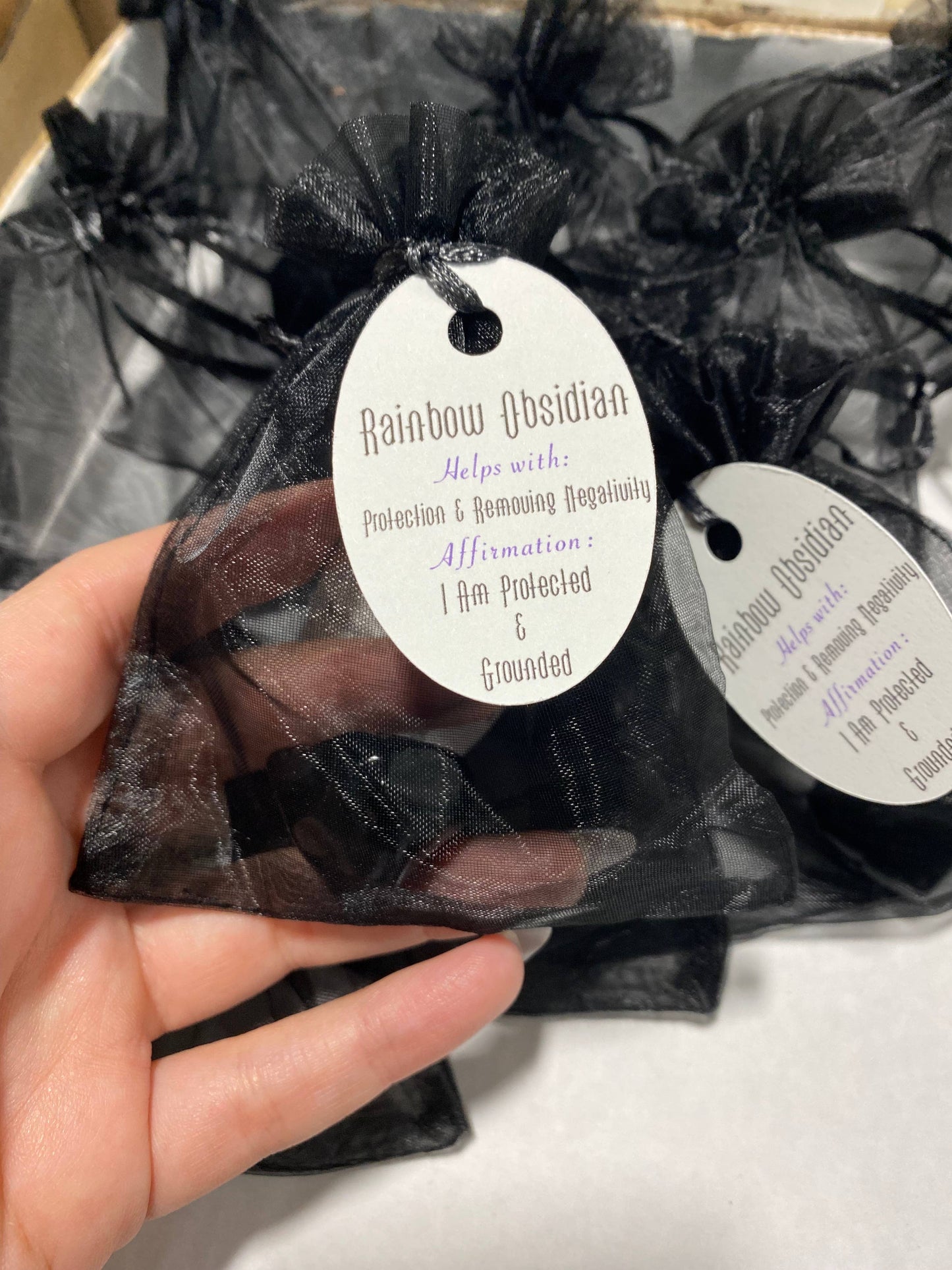 Rainbow Obsidian Crystal Gift Bag
