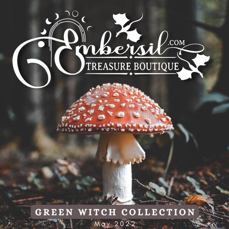 Toadstool in a forest floor. Embersil's Green Witch Collection