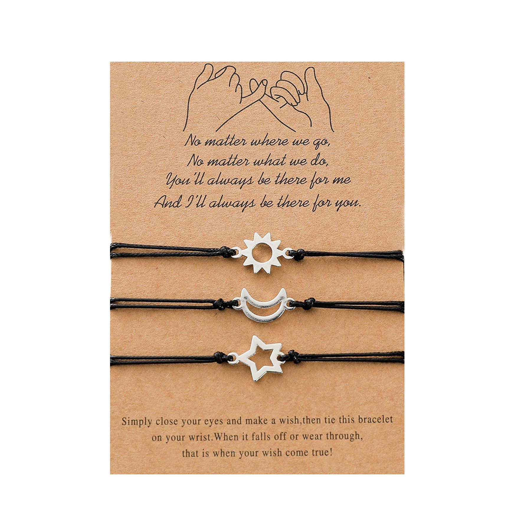 Sun Moon Friendship Lover Couple Friend Card Adjustable Stainless Bracelet  Gift | eBay
