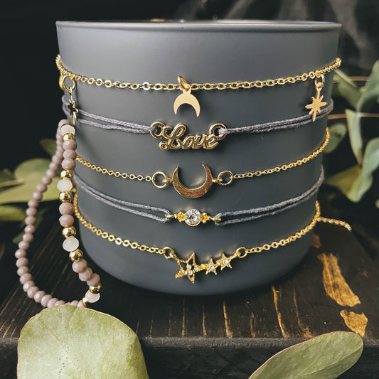 6-Piece Crescent Moon Bracelet Set