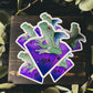 Magical Frog Fairy on Purple Crystal Vinyl Sticker