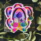 Trippy Purple Mushroom with Flowers Vinyl Sticker | 3"