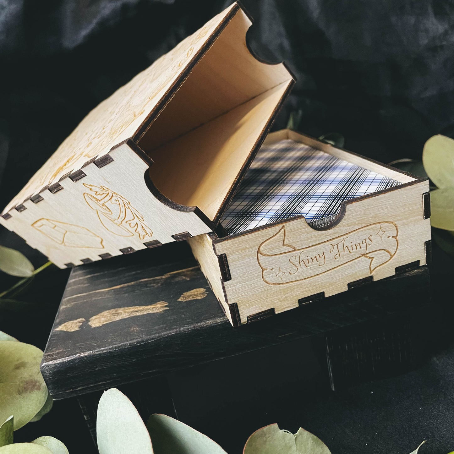 Wooden Goblincore Treasure & Tarot Box