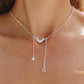 Moon & Star Single Layer Tassel Necklace